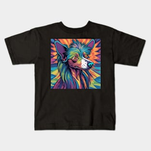 Psychedelic Chinese Crested Kids T-Shirt